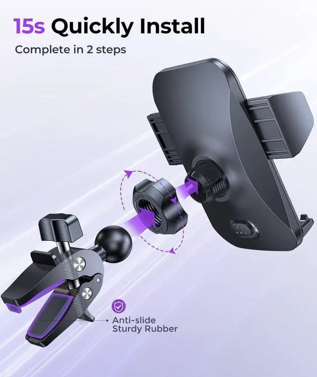 Alt view image 6 of 7 - Car Phone Holder [Thick Cases Friendly] Car Phone Holder Mount Hands-Free Phone Mount for Car Fit for iPhone for  and Smartphone