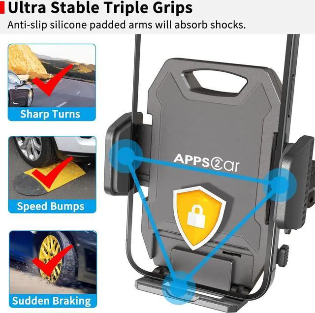 Alt view image 7 of 7 - Sturdy CD Slot Phone Mount with One Hand Operation Design Hands-Free Car Phone Holder Universally Compatible with All iPhone & Android Cell Phones for Smartphone Mobile