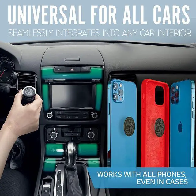 Alt view image 3 of 7 - Universal Car Phone Mount Magnetic - All-Metal Car Mount for Smartphone & GPS - Cell Phone Holder for Car Dashboard. +100 to Safeness & Comfort