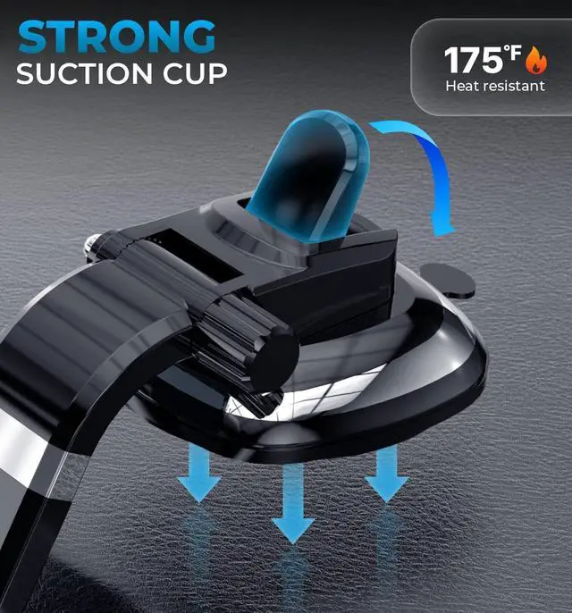 Alt view image 3 of 6 - SmartClamp Car Phone Mount | Dashboard Cell Phone Car Phone Holder Compatible with iPhone 13 12 11 Pro Xr Xs XS MAX XR X Galaxy S20 Note 20 Ultra & All Smartphones