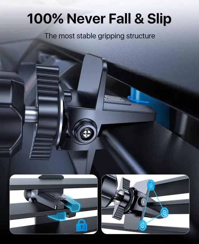 Alt view image 7 of 7 - Phone Holders for Your Car - Air Vent Phone Mount Ultra-Stable Metal Clip with Anti-Shake & 360° Rotation Universal Car Mount Fit iPhone 16/15/14/13/12 Pro Max/Android/ Galaxy