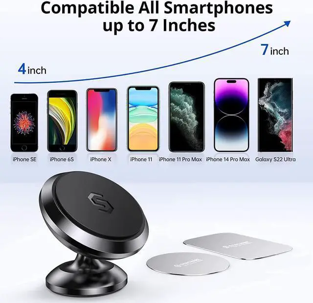 Alt view image 7 of 7 - Syncwire Magnetic Car Phone Holder for Dashboard, Cell Phone Car Kits, 360° Adjustable Magnet Cell Phone Mount Compatible with iPhone, Samsung, LG, GPS, Mini Tablet and More