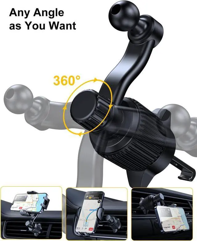 Alt view image 4 of 6 - Rorhxia Blue Car Vent Phone Mount, [Never Blocking Vent, Enjoy The Comfort of The A/C] Hands-Free Universal Extension Clip Air Phone Holder Car Fit for All Phones iPhone Samsung