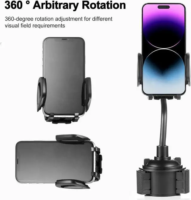 Alt view image 6 of 7 - Car Cup Holder Phone Mount with 360 Rotation Adjustable Gooseneck Car Phone Holder Mount for All Smartphones Cup Holder Cell Phone Automobile Cradles