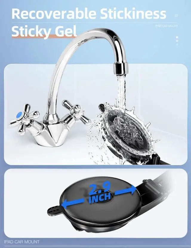 Alt view image 5 of 6 - eSamcore Dashboard Tablet Holder for Car Suction Cup Car Mount with Large Clamp for All 6"-11" Apple iPad Samsung Galaxy Tab Tablet