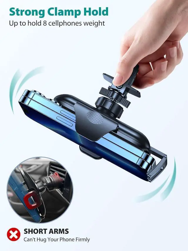 Alt view image 7 of 7 - [2025 Upgrade Ultra Stable Car Phone Holder Mount [Never Fall Off & Wont Break] Universal Air Vent Phone Mount for Car Easy Clamp Phone Holders for Your Car for iPhone 16 Pro Max 15 14 13 12