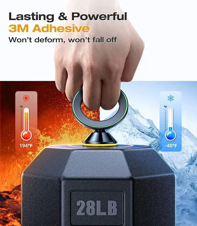 Alt view image 2 of 7 - [2025 Upgrade for MagSafe Car Mount [Military-Grade] [High & Low Temp Resistance] Magnetic Phone Holder for Car Dashboard 360 Rotatable Car Phone Holder Mount for iPhone 16 Pro Max 15 14 13