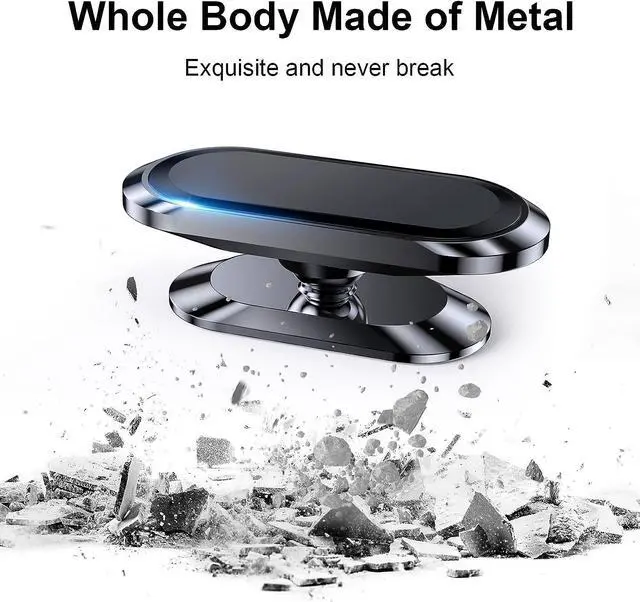 Alt view image 3 of 7 - Universal Car Phone Mount Magnetic - All-Metal Car Mount for Smartphone & GPS - Cell Phone Holder for Car Dashboard. +100 to Safeness & Comfort
