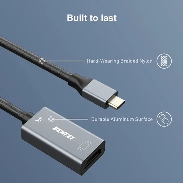 Alt view image 6 of 7 - 2 Pack USB C to HDMI Adapter (4K@60Hz) USB Type-C to HDMI Adapter [Thunderbolt 3/4 Compatible] with iPhone 15 Pro/Max MacBook Pro/Air 2023 iPad Pro iMac S23 XPS 17 Surface Book 3