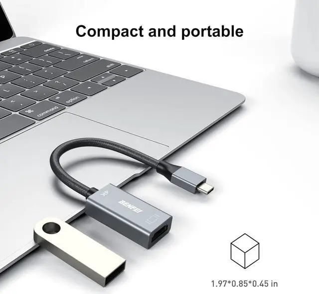 Alt view image 7 of 7 - 2 Pack USB C to HDMI Adapter (4K@60Hz) USB Type-C to HDMI Adapter [Thunderbolt 3/4 Compatible] with iPhone 15 Pro/Max MacBook Pro/Air 2023 iPad Pro iMac S23 XPS 17 Surface Book 3