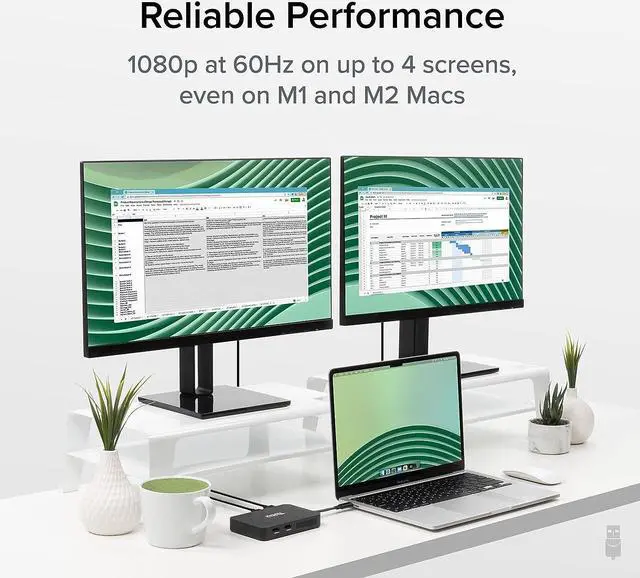 Alt view image 4 of 7 - 4 HDMI Multi Monitor Adapter USB 3.0 or USB C to HDMI Adapter Compatible with Windows and Mac Quad Adapter Supports 1920x1080@60Hz