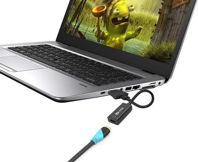 Alt view image 4 of 6 - Displayport to HDMI Adapter 2-Pack Display Port DP to HDMI Converter Cable Male to Female Port 1080P Compatible with PC Monitor Projector HDTV - Black