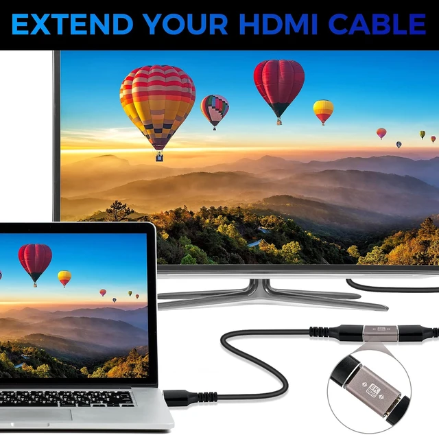 Alt view image 3 of 6 - 8K HDMI Coupler 2 Pack HDMI 2.1 Female to Female Connector HDMI Extension Adapter Supports 4K@120Hz 8K@60Hz 2K Compatible with HDTV Monitors Laptop Projector PS5/4 X