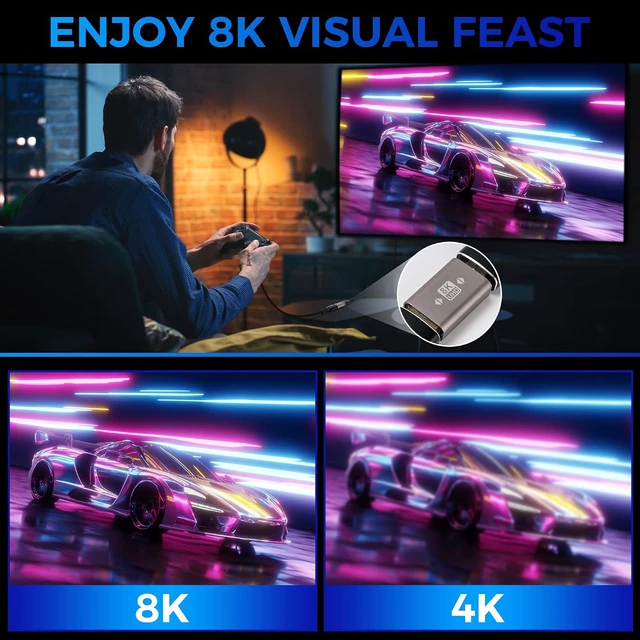 Alt view image 5 of 6 - 8K HDMI Coupler 2 Pack HDMI 2.1 Female to Female Connector HDMI Extension Adapter Supports 4K@120Hz 8K@60Hz 2K Compatible with HDTV Monitors Laptop Projector PS5/4 X