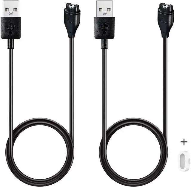 Main image of Replacement Charger for Garmin Vivoactive 4 Charging Cable Cord Plus a White Silicone Charger Port Protector Anti Dust Plug for Garmin Vivoactive 4 4S Smartwatch (2 Pack)