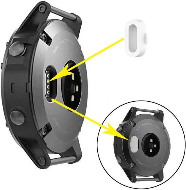 Alt view image 6 of 6 - Replacement Charger for Garmin Vivoactive 4 Charging Cable Cord Plus a White Silicone Charger Port Protector Anti Dust Plug for Garmin Vivoactive 4 4S Smartwatch (2 Pack)