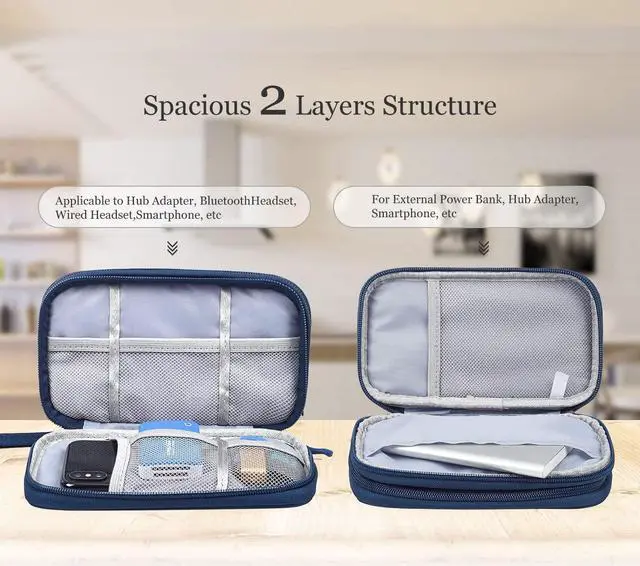 Alt view image 4 of 7 - Portable Waterproof Electronics Accessories Case and Organizer Bag for Cables USB Drives and Chargers