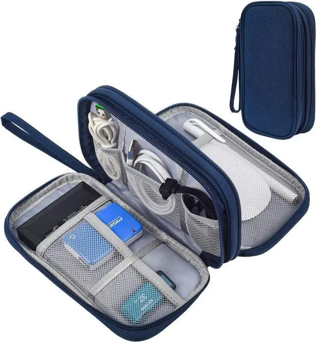 Alt view image 2 of 7 - Portable Waterproof Electronics Accessories Case and Organizer Bag for Cables USB Drives and Chargers