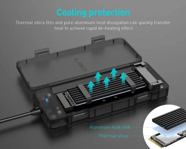 Alt view image 4 of 4 - ineo M.2 NVMe (PCIe) SSD Tool-Free Enclosure to USB 3.2 Gen 2 Type C [C2575 M2 NVMe]