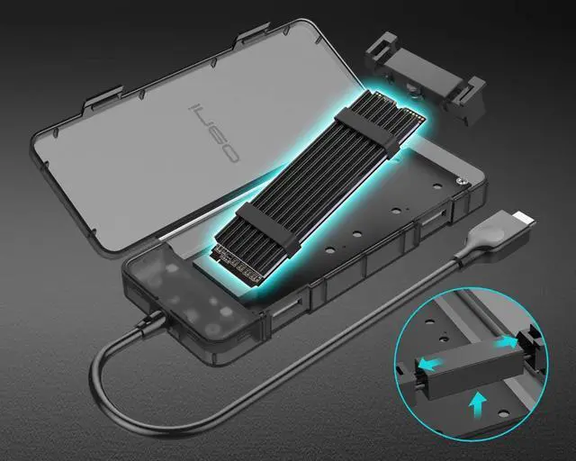 Alt view image 3 of 4 - ineo M.2 NVMe (PCIe) SSD Tool-Free Enclosure to USB 3.2 Gen 2 Type C [C2575 M2 NVMe]