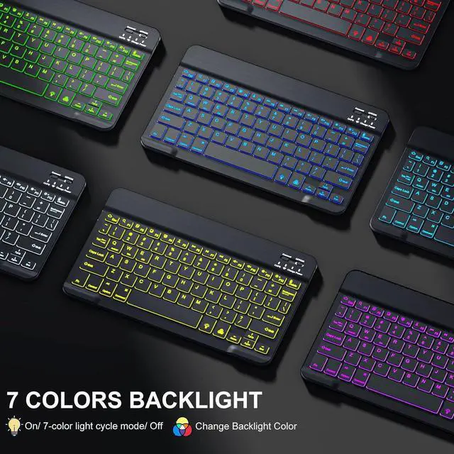 Alt view image 6 of 7 - iPad Air 11-inch M2/ 10.9 Inch Air 5th 4th Generation Case with Keyboard - Backlit Wireless Detachable, Folio Cover with Pencil Holder for iPad Air 11 2024/ Air 5 2022/ Air 4 (Black)