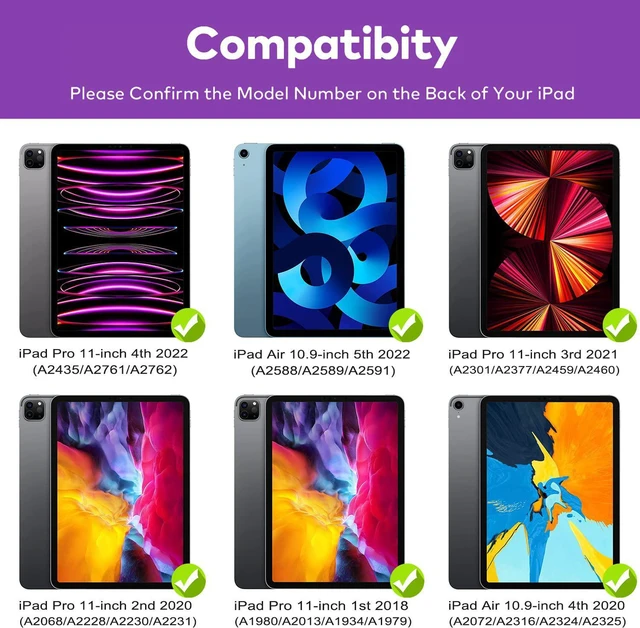 Alt view image 2 of 7 - GGH Keyboard Case for iPad Pro 11 Inch & Air 11" M4/M3/M2, Violet