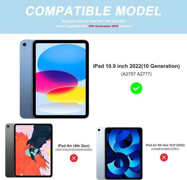 Alt view image 2 of 7 - iPad 10th Generation Case with Keyboard(10.9",2022)(Only Compatible with 10th Generation 2022)-Keyboard Case with Pencil Holder,Detachable Bluetooth Keyboard Smart Case for iPad 10.9" 10th Gen(2022)