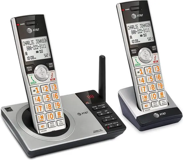 Main image of CL82207 DECT 6.0 2-Handset Cordless Phone for Home with Answering Machine, Call Blocking, Caller ID Announcer, Intercom and Unsurpassed Range, Silver