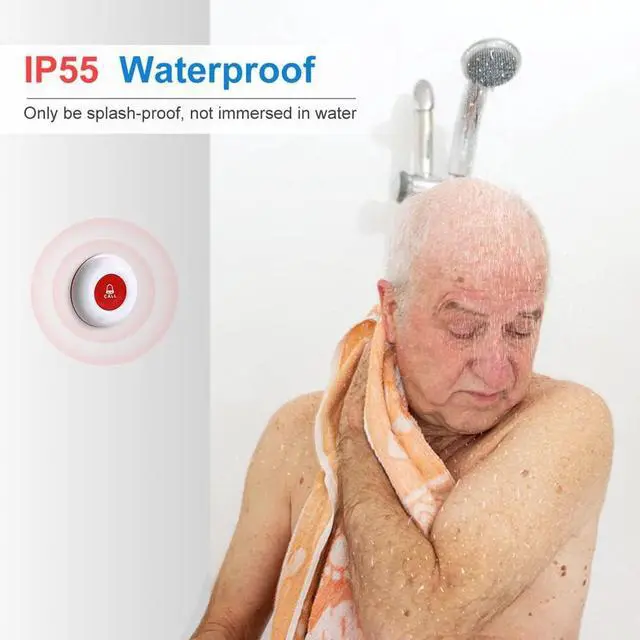 Alt view image 6 of 7 - Wireless Caregiver Pager Call Button Elderly Nurse Alert System for Elderly Monitoring/Seniors with 2 SOS Call Panic Buttons & 2 Watch Pagers, 500+Feet 3 Receivers