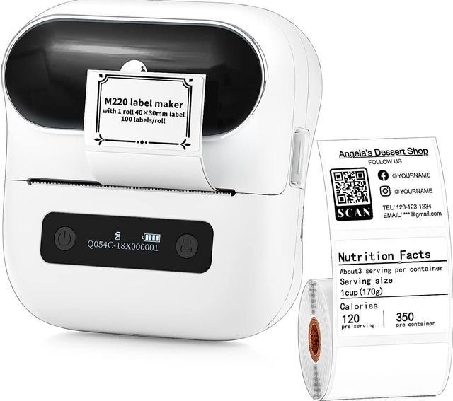 Label Makers Portable Thermal Label-Printer - M220 Bluetooth Label Maker  Machine with Tape for barcode, Address, Labeling, Mailing, Small Business,  Support Phones and PC, with 1 Roll 40×30mm Label 