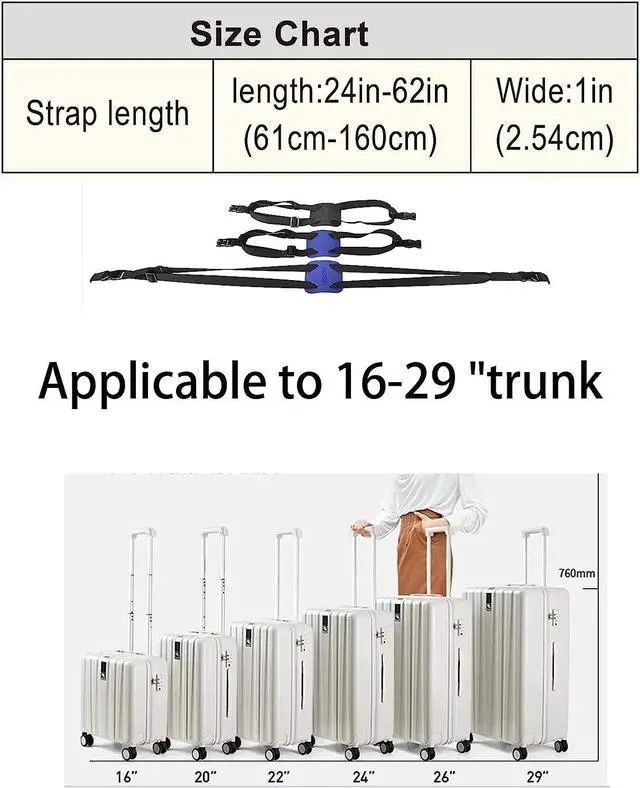 Alt view image 5 of 5 - Luggage Straps Bag Bungee Luggage Straps Suitcase Adjustable BeltAdd a Bag Easy to Travel Suitcase Elastic Strap Belt (Black)