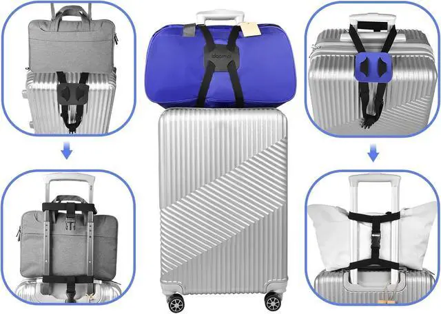 Alt view image 4 of 5 - Luggage Straps Bag Bungee Luggage Straps Suitcase Adjustable BeltAdd a Bag Easy to Travel Suitcase Elastic Strap Belt (Black)