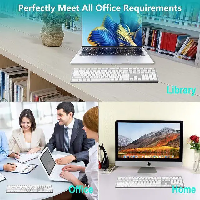 Alt view image 7 of 7 - Wired Keyboard for Mac,Plug Play Full Size USB Wired Computer Keyboard,Compatible Apple Keyboard with 20 Multimedia Shortcut Keys, Caps Indicator,Spill-Resistant,Anti-Wear Letters,for All Mac Devices