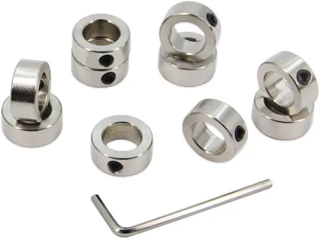 Alt view image 2 of 7 - 10PCS/Pack Silver 12mm Bore Shaft Lock Collar T12 Lead Screw Lock Ring Stainless Steel Material Isolation for 3D Printer Accessories(12mm-Silver)