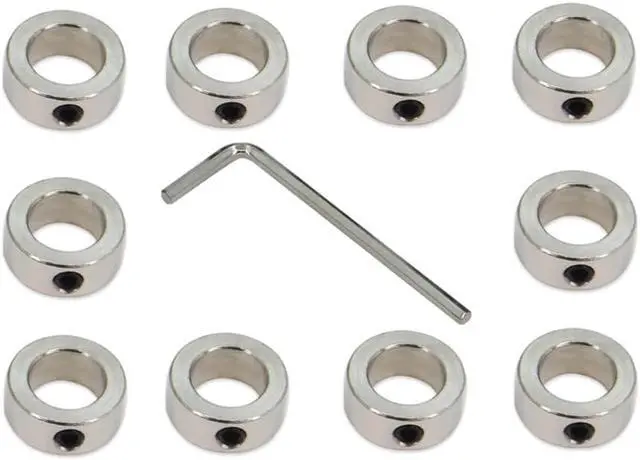 Main image of 10PCS/Pack Silver 12mm Bore Shaft Lock Collar T12 Lead Screw Lock Ring Stainless Steel Material Isolation for 3D Printer Accessories(12mm-Silver)