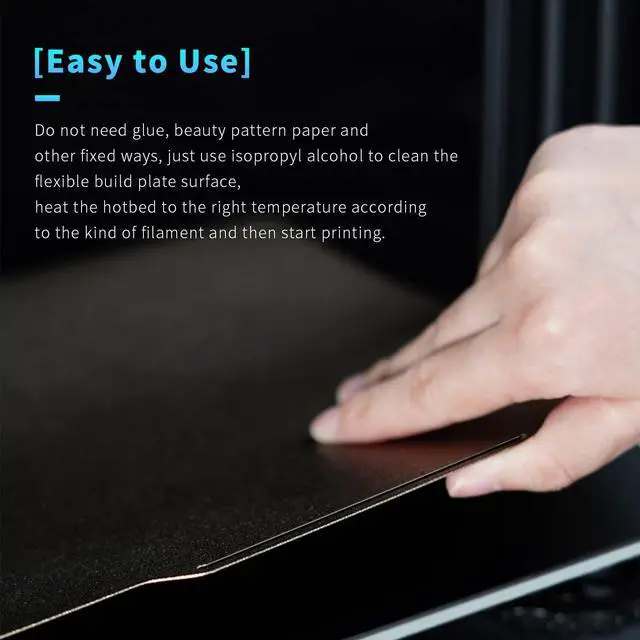 Alt view image 4 of 6 - Double Sided for Bambu Lab X1/X1C/X1E/P1P/P1S/A1 Build Plate PEI Sheet Heated Bed Spring Steel Flexible Platform 257.5x257.5 mm Textured Board for 3D Printer