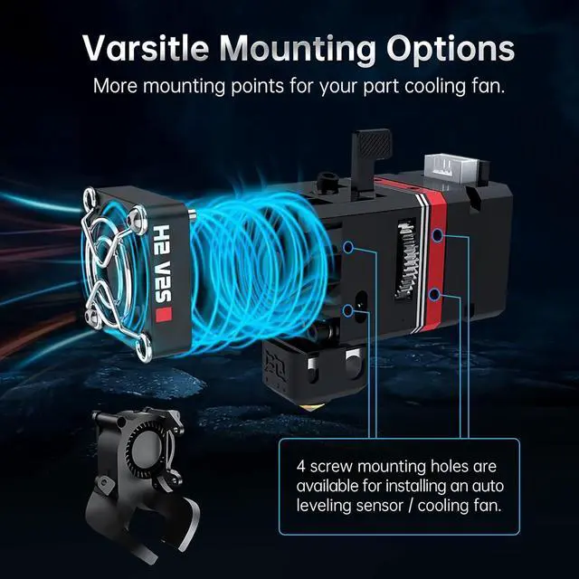 Alt view image 4 of 7 - H2 V2S Direct Drive Extruder 24V H2 V2.0 Upgrade for Ender-3 Pro Ender-5 CR10  B1 BX Voron V0 2.4 Dual Gear Extruder DIY 3D Printer Kit
