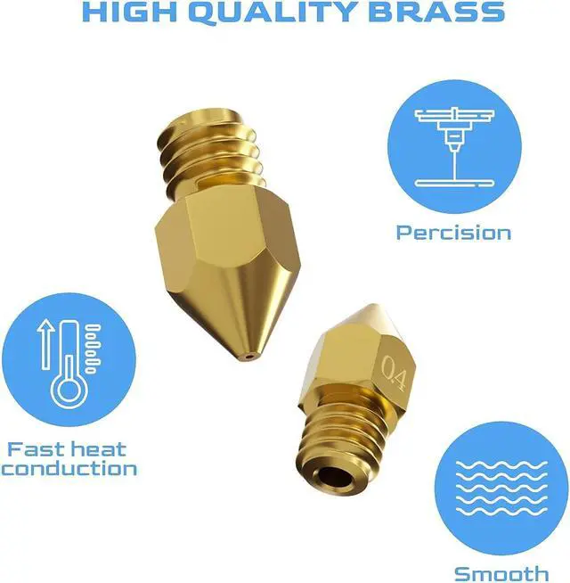 Alt view image 2 of 7 - 31PCS MK8 3D Printer Nozzles Extruder for Ender 3, 0.4mm 0.1 0.2 0.3 0.5 0.6 0.8 1.0mm Nozzles with Cleaning Kit for Ender 3 V2/Pro (1.75mm Filament)