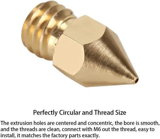 Alt view image 3 of 3 - 30PCS 0.6mm 3D Printer Extruder Nozzles for Anet A8 Makerbot MK8 Creality CR-10 S4 S5 Ender 3 3Pro 5