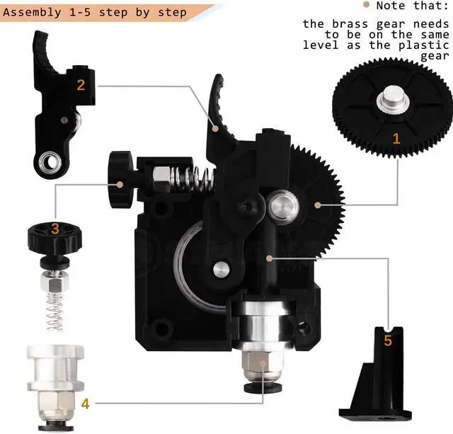 Alt view image 5 of 6 - Titan Extruder Parts 3D Printer Stock Feeder Compatible with ANYCUBIC Mega S X Series,CR10,Ender 3 Series DIY 3D Printer, ED3 V6 Hotend J-Head Bowden Mounting Bracket 1.75mm PLA Filament