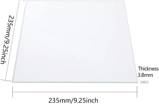 Alt view image 3 of 7 - Glass Printer Bed 235x235x3.8mm Borosilicate Glass 3D Printer Glass Print Platforms for Ender 5 Ender 3 Ender 3 Pro Ender 3 V2 Ender 3 S1 Ender 3 S1 pro