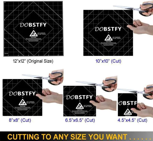 Alt view image 3 of 5 - DOBSTFY 3D Printing Build Surface,with Premium Adhesive 3D Printer Heat Bed Platform Sticker Sheet,for Ender 3 Max Neo/CR 3040 Pro/CR 10 V3/CR 10S Pro V2/Ender 3 S1 Plus/4Pack 12x12inch(305mmx305mm)