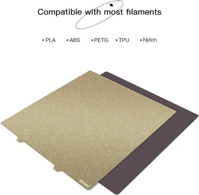 Alt view image 5 of 6 - FYSETC 3D Printing Build Platform CR10 S5 Flexible Spring Steel Sheet 510x510mm/20x20in Double Sided Textured Pei Powder Coated Gold Build Plate with Sticker Base Compatible with CR10 S5