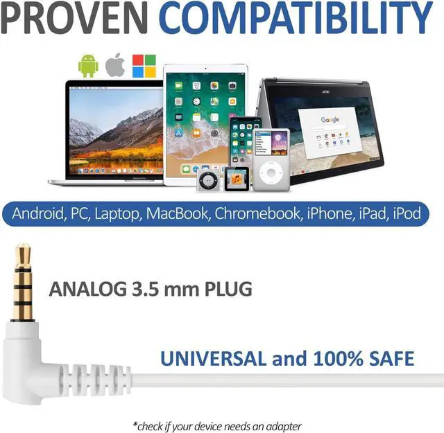 Alt view image 4 of 7 - FEROX Wired Earbuds in-Ear Headphones 5 Year Warranty Earphones with Microphone Noise Isolation Corded for 3.5mm Jack Ear Buds for iPhone Samsung Computer Laptop Kids School Students