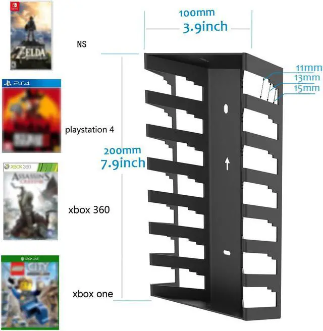 Alt view image 2 of 7 - Monzlteck Video Game Case Storage Wall Mount,Gaming Accessories