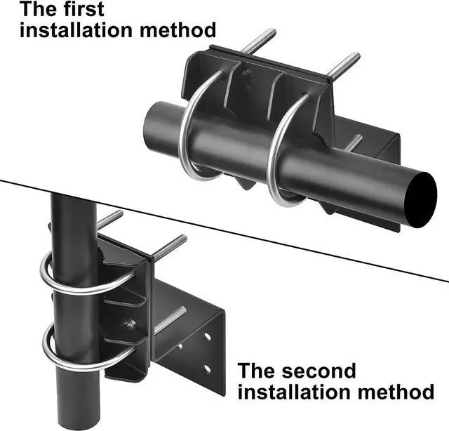 Alt view image 4 of 4 - Antenna Mount Outdoor Antenna Pole Mast Mount Bracket- Heavy Duty Steel with U-Bracket Assembly + 6 Screws