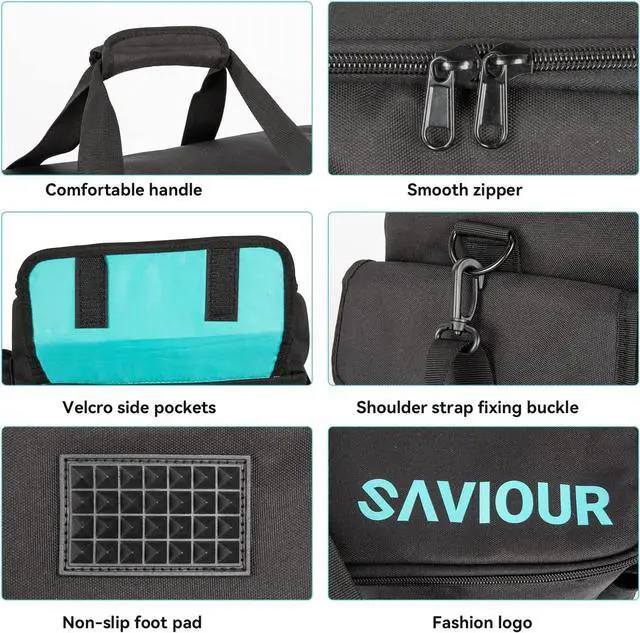Alt view image 5 of 7 - DJ Cable File Bag, Detachable Padded Bottom and Adjustable Dividers, Stores Music, Audio, and Visual Cabling, Portable Travel Storage and Studio Organization (Blue)