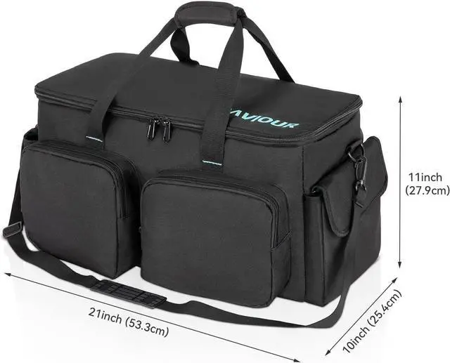 Alt view image 6 of 7 - DJ Cable File Bag, Detachable Padded Bottom and Adjustable Dividers, Stores Music, Audio, and Visual Cabling, Portable Travel Storage and Studio Organization (Blue)