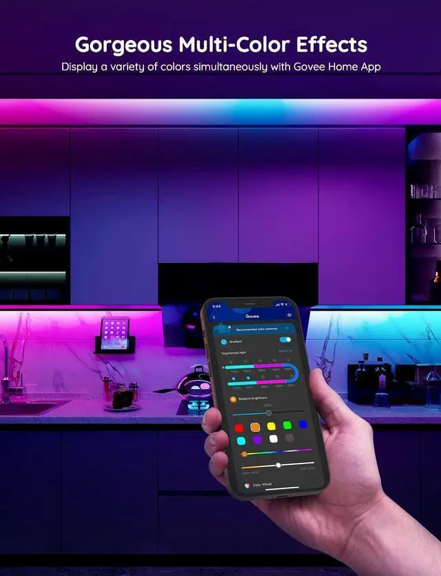 Alt view image 3 of 7 - Govee RGBIC Pro LED Strip Lights, 16.4ft Color Changing Smart LED Strips, Works with Alexa and Google, Segmented DIY, Music Sync, WiFi and App Control, LED Lights for Living Room, Bedroom
