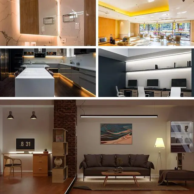 Alt view image 6 of 7 - FCOB COB LED Strip Flexible High Density Uniform Light 9W/m 16.4FT DC24V Warm White 3000K CRI 90+ 8mm Width Dimmable LED Ribbon for Indoor Decoration(No Adapter or Controller)